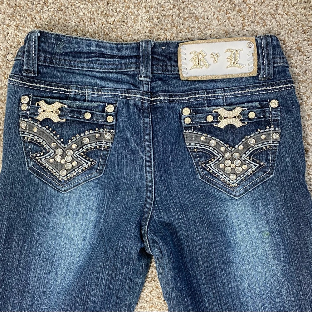 R&L Jeans Sz 7 Embellished rhinestone Pockets - Picture 8 of 14
